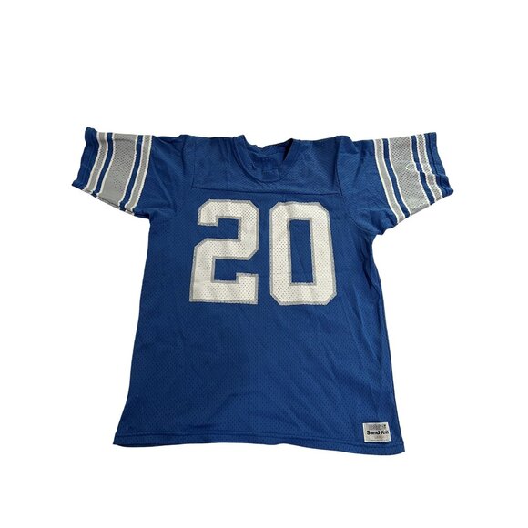 Detroit Lions Barry Sanders 20 Jersey in Blue White - Picture 1 of 3